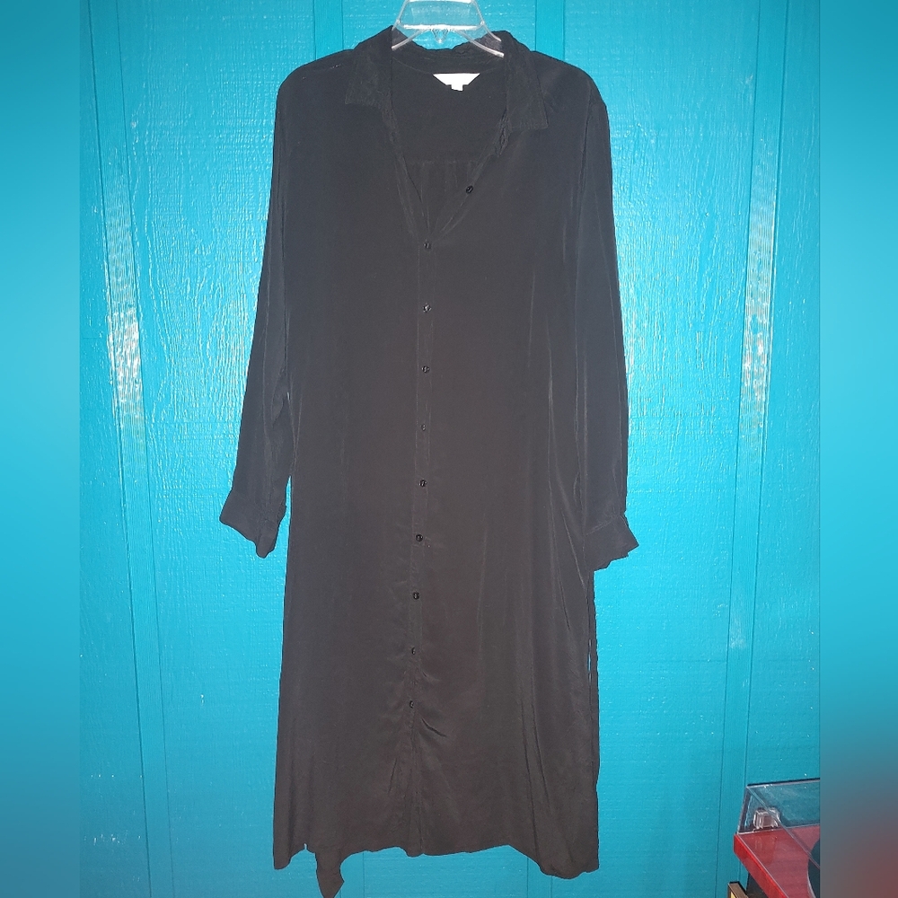 Time and Tru Black Long Sleeve Dress 2X Pockets